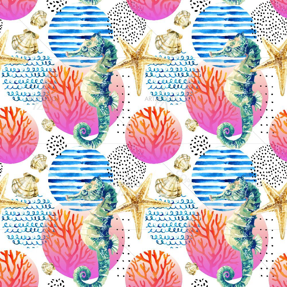 Seashore, Coral Reef Doodle Elements — custom-size art design 5017073
