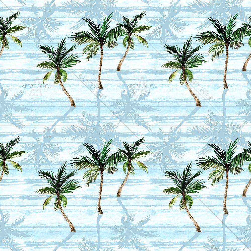 Watercolor Tropical Leaves D5 — Abstract custom art by ArtzFolio