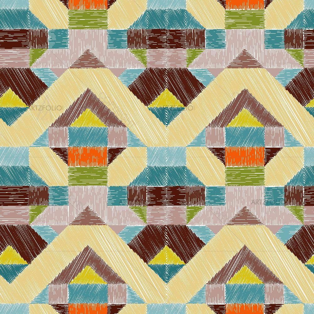 Embroidery Geometrical Pattern — Abstract custom art by ArtzFolio
