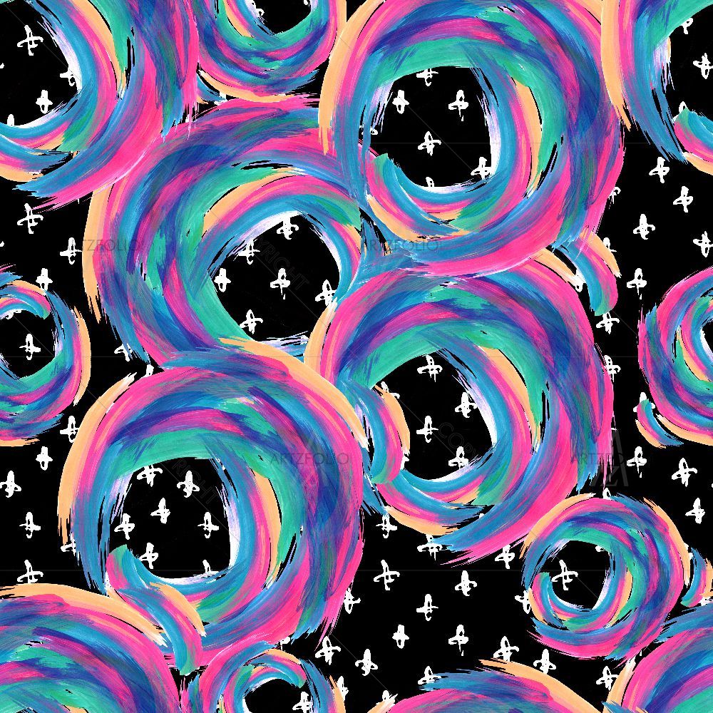 Abstract Circles Brushstrokes D2 — Abstract custom art by ArtzFolio