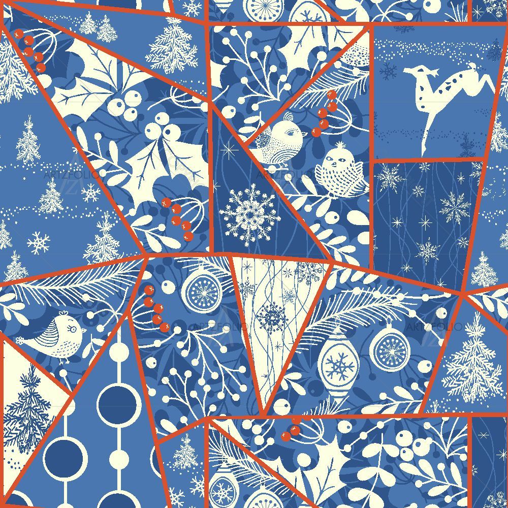 Christmas Patchwork Pattern — custom-size art design 5017087