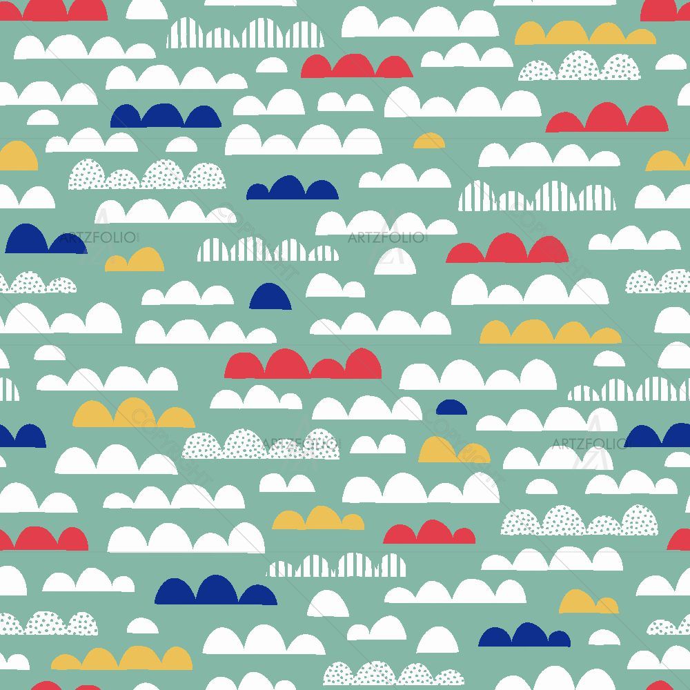 Colorful Clouds Nursery — Abstract custom art by ArtzFolio