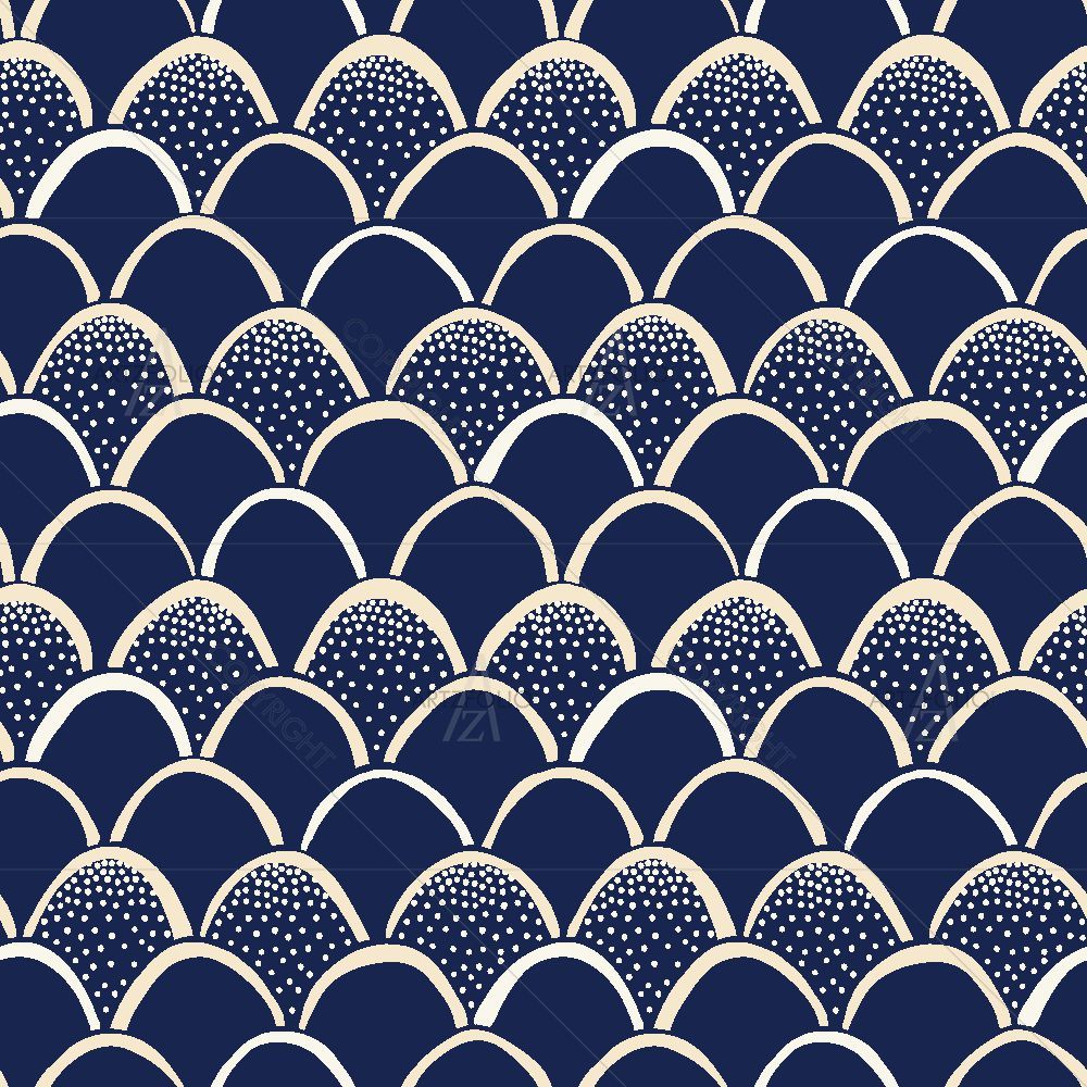 Indigo Japanese Fishscale — custom-size art design 5017109