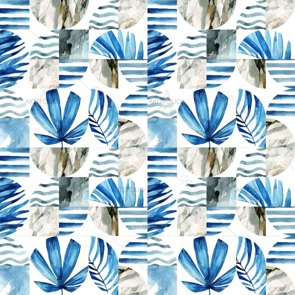 Abstract Tropical Leaves D1 — Abstract custom art by ArtzFolio