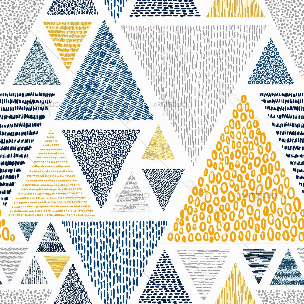 Doodle Style Triangles — Abstract custom art by ArtzFolio