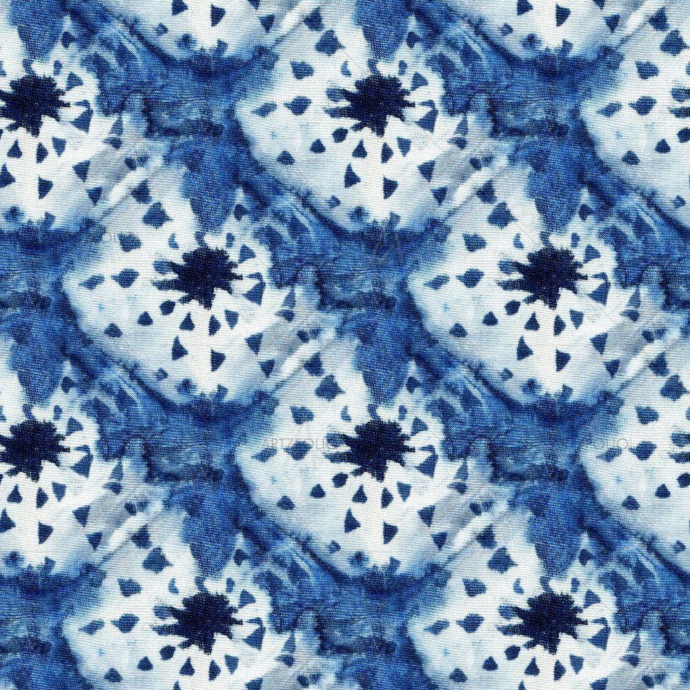 Shibori Indigo Colors D6 — Abstract custom art by ArtzFolio