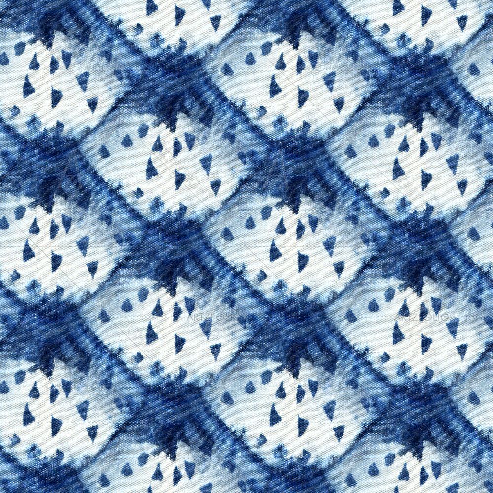 Shibori Indigo Colors D7 — Abstract custom art by ArtzFolio