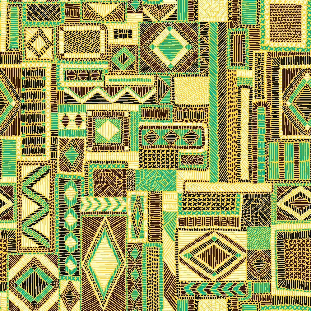 Tribal Embroidered Doodles — custom-size art design 5017158