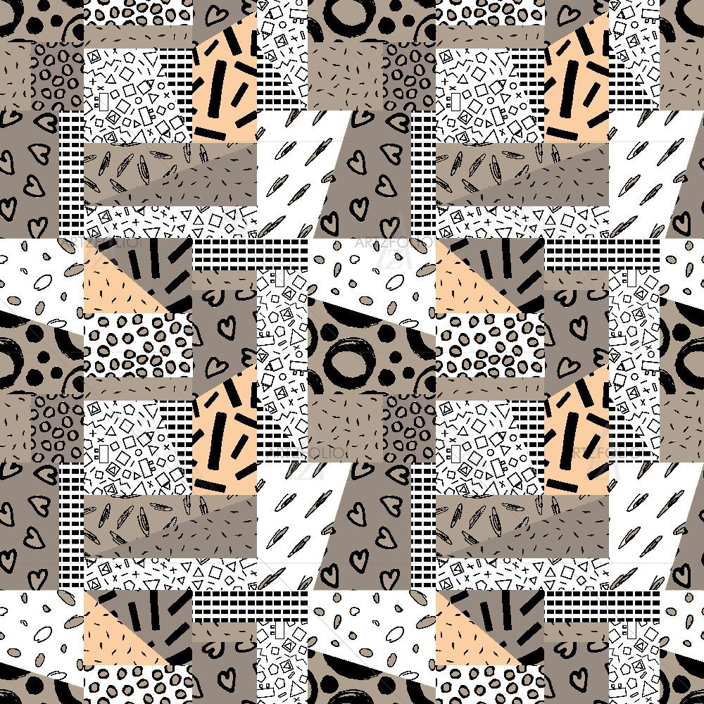 Abstract Patchwork Art D4 — Abstract custom art by ArtzFolio