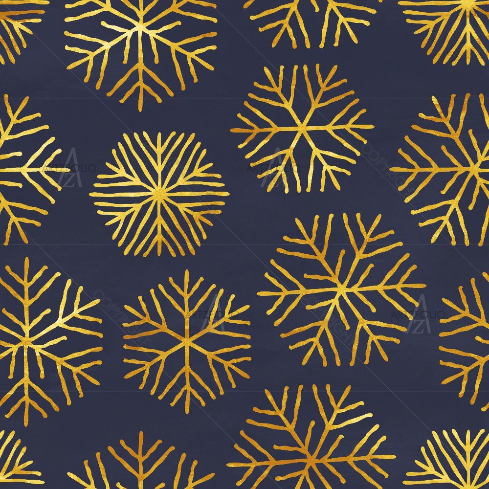 Golden Snowflakes — custom-size art design 5017172