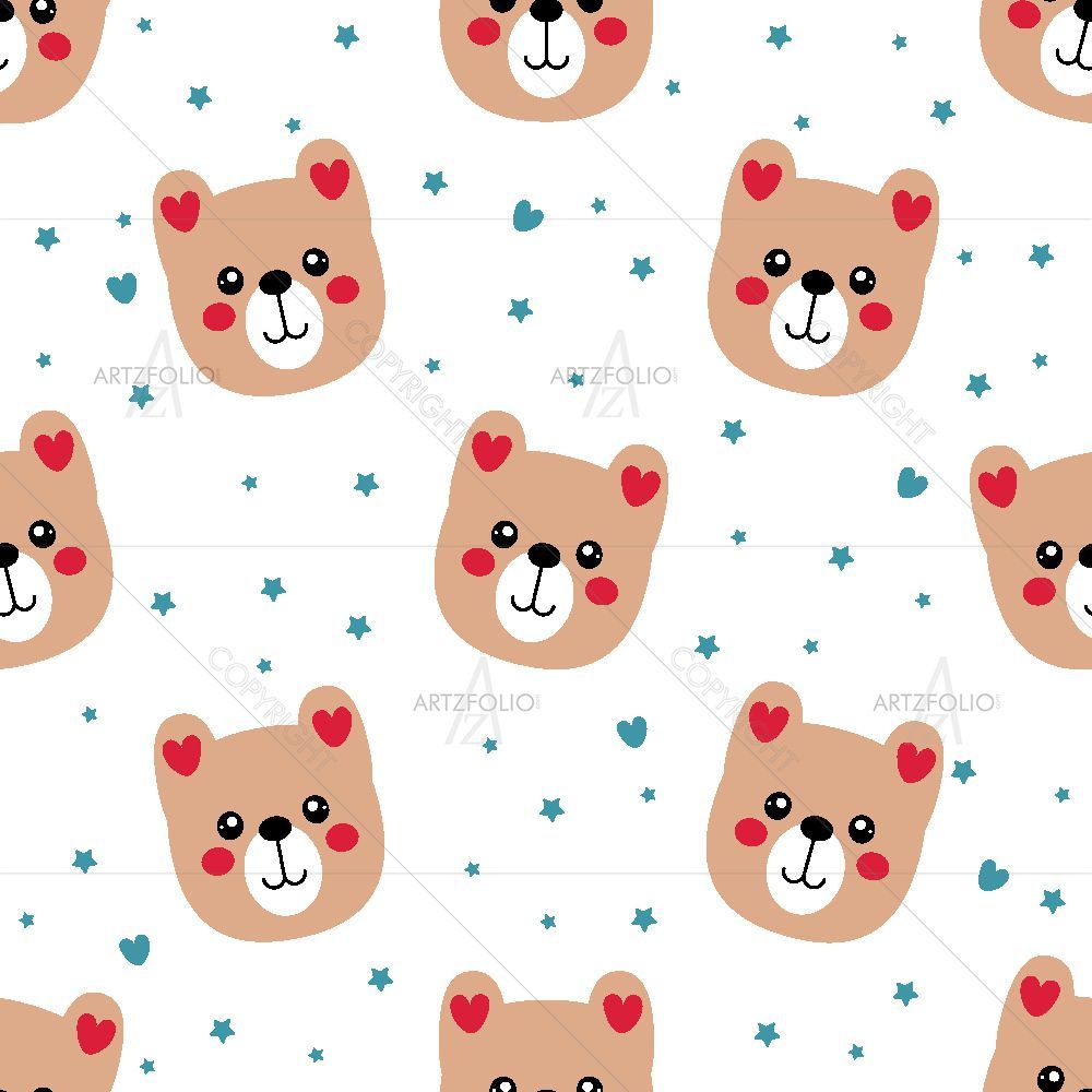 Cartoon Bear — Botanical custom art by ArtzFolio