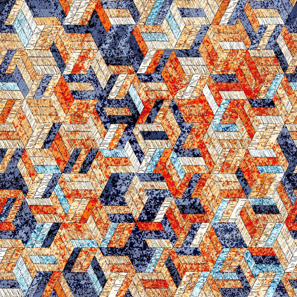 Colorful Tribal Grunge D3 — custom-size art design 5017223