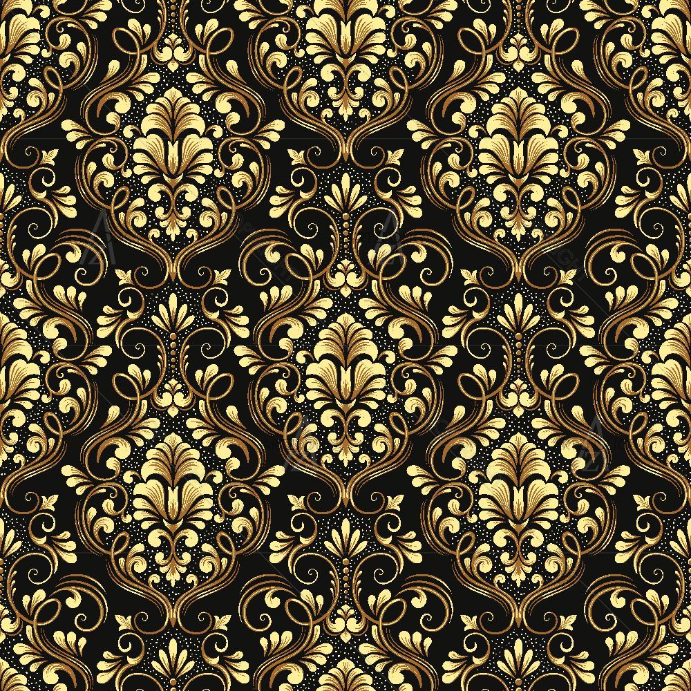 Golden Elegant Damask — custom-size art design 5017229