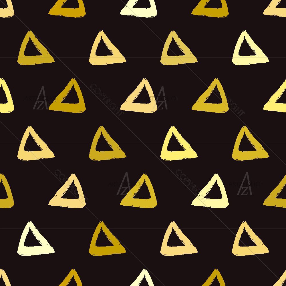 Hand-Drawn Gold Triangles — Abstract custom art by ArtzFolio
