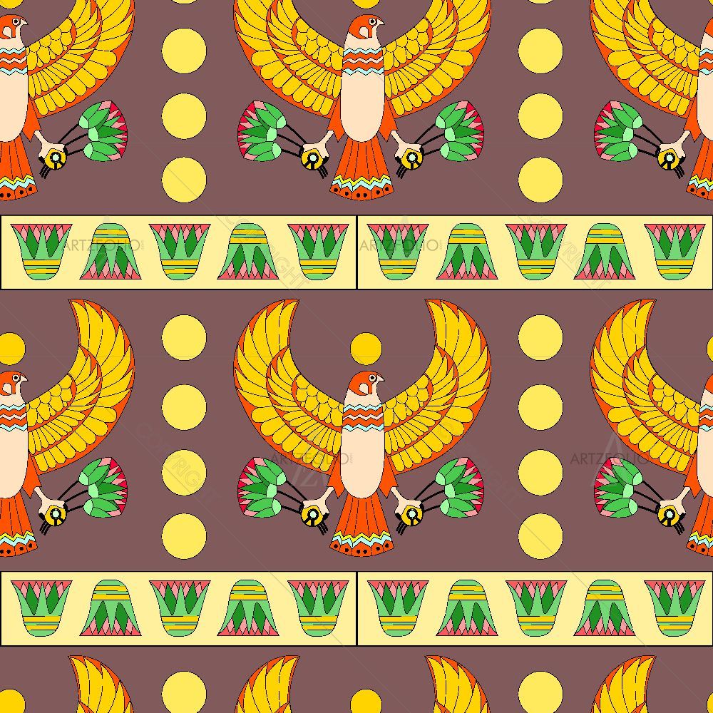 Ancient Egypt Falcon Pattern D1 — Devotional custom art by ArtzFolio