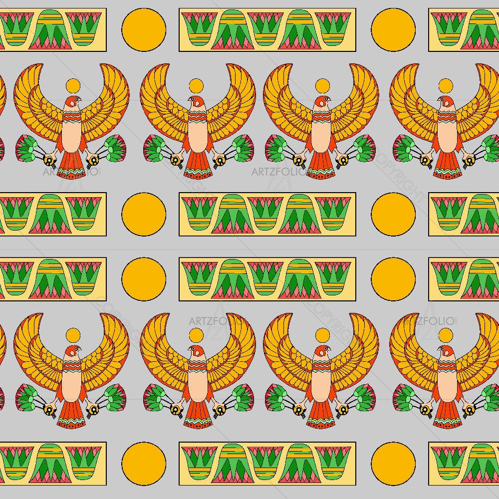Ancient Egypt Falcon Pattern D2 — custom-size art design 5017234