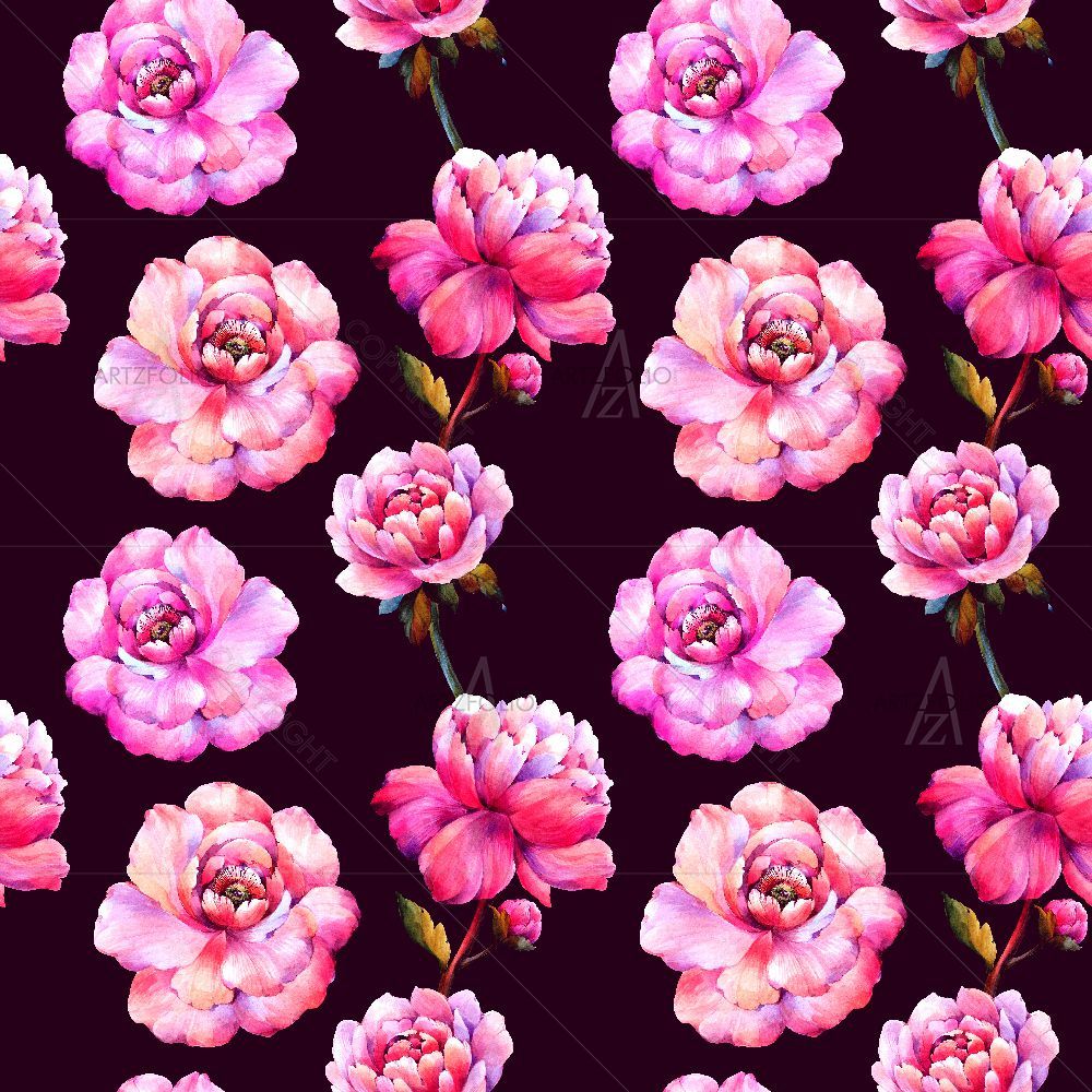 Watercolor Floral Pattern D79 — custom-size art design 5017246