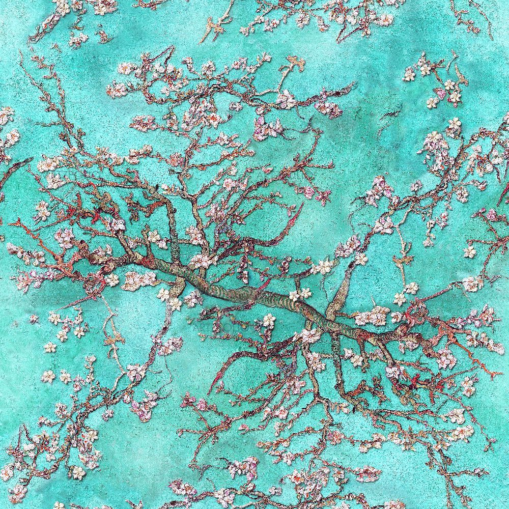 3D Almond Blossoms, Vincent Van Gogh — Botanical custom art by ArtzFolio