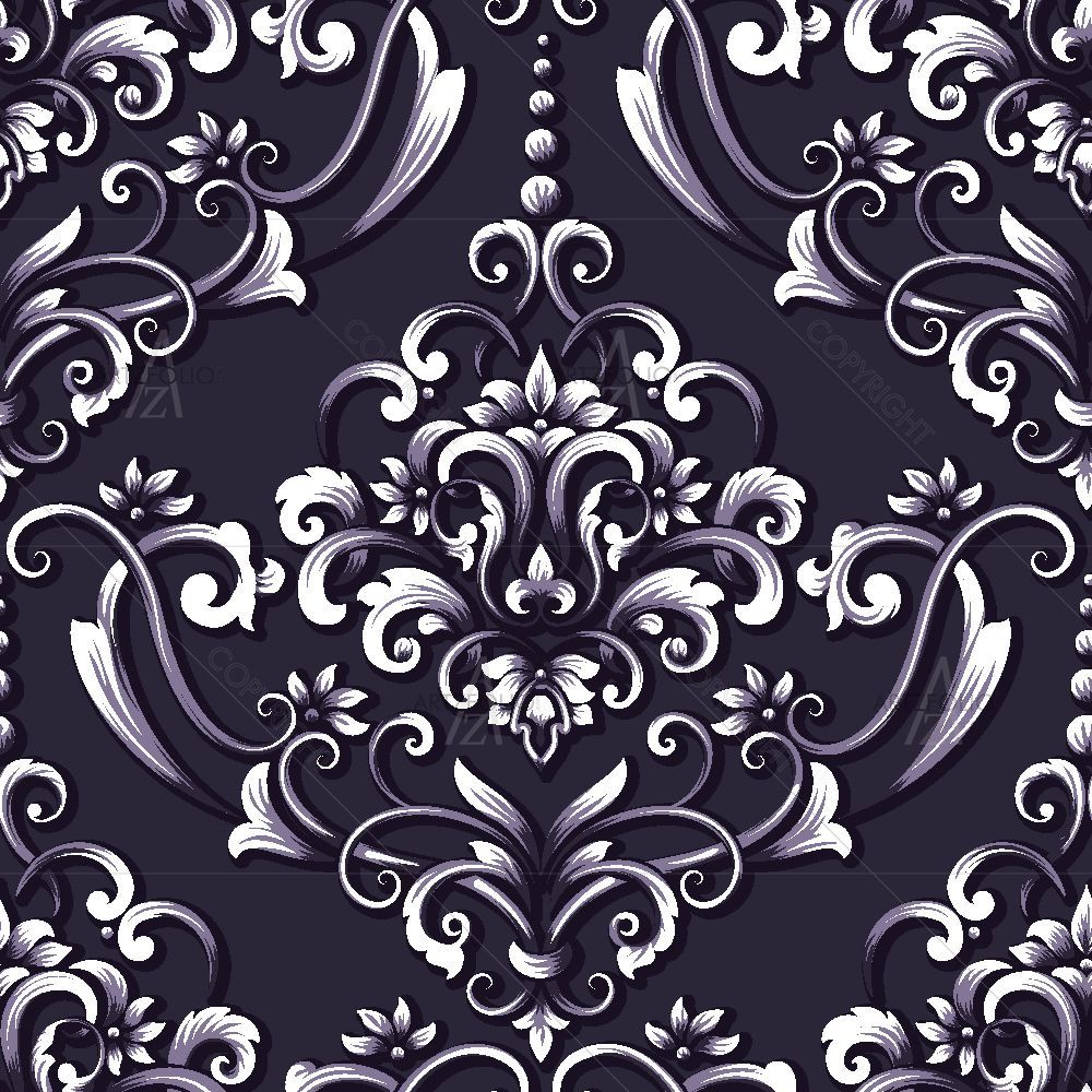 Luxury Damask Pattern D7 — custom-size art design 5017268