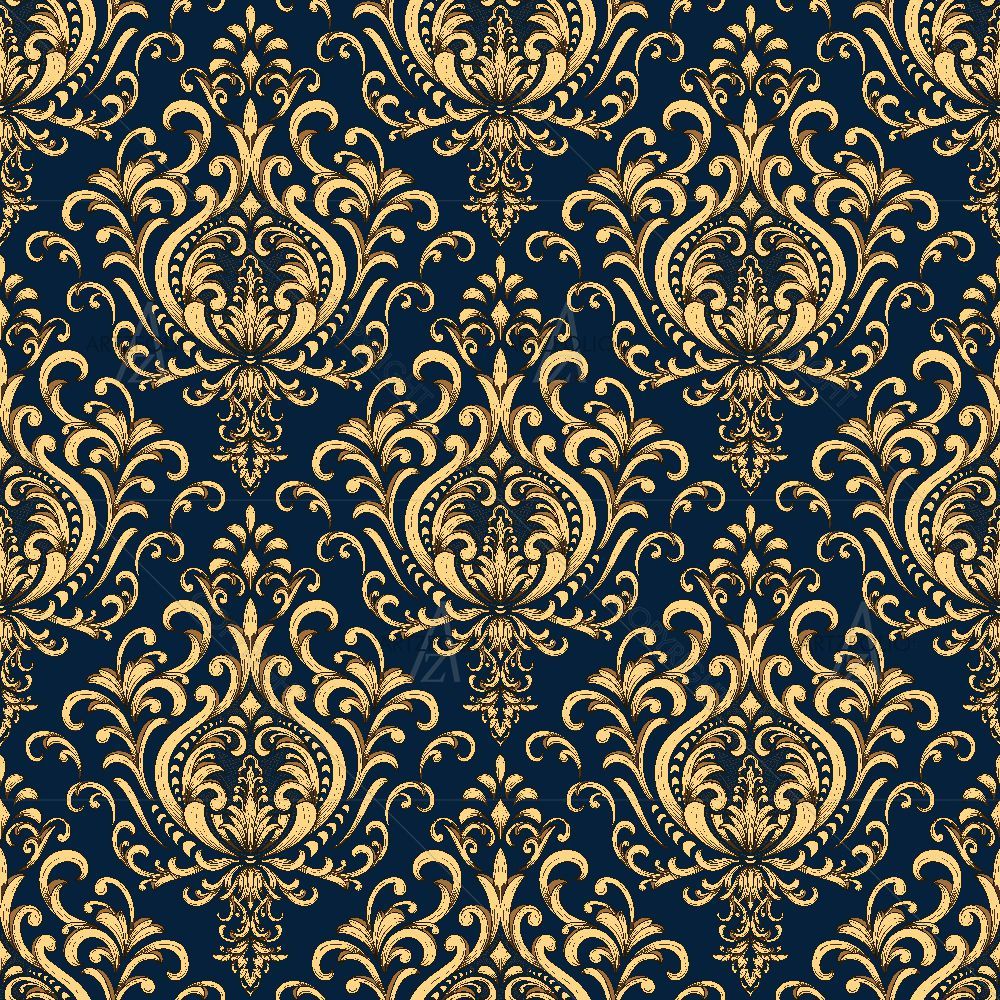 Luxury Damask Pattern D8 — Botanical custom art by ArtzFolio