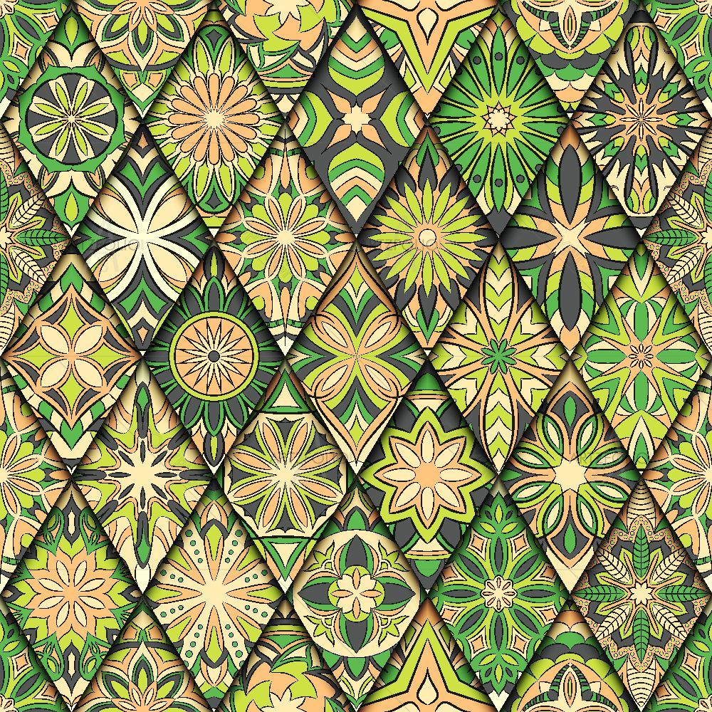 Green Ornate Mandalas — Devotional custom art by ArtzFolio