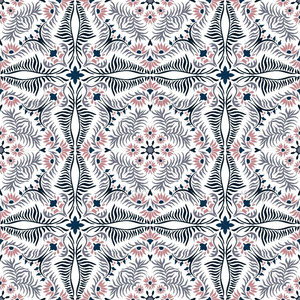 Mediterranean Bandana Flowers — Botanical custom art by ArtzFolio