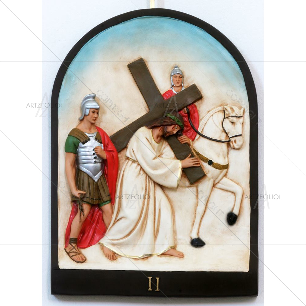 2nd Stations of the Cross, Jesus is Given His Cross — Devotional custom art by ArtzFolio