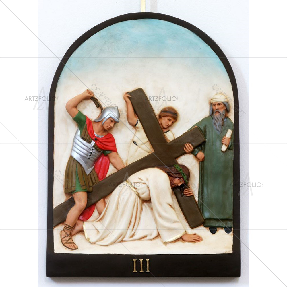 3rd Stations of the Cross, Jesus Falls the First Time — Devotional custom art by ArtzFolio