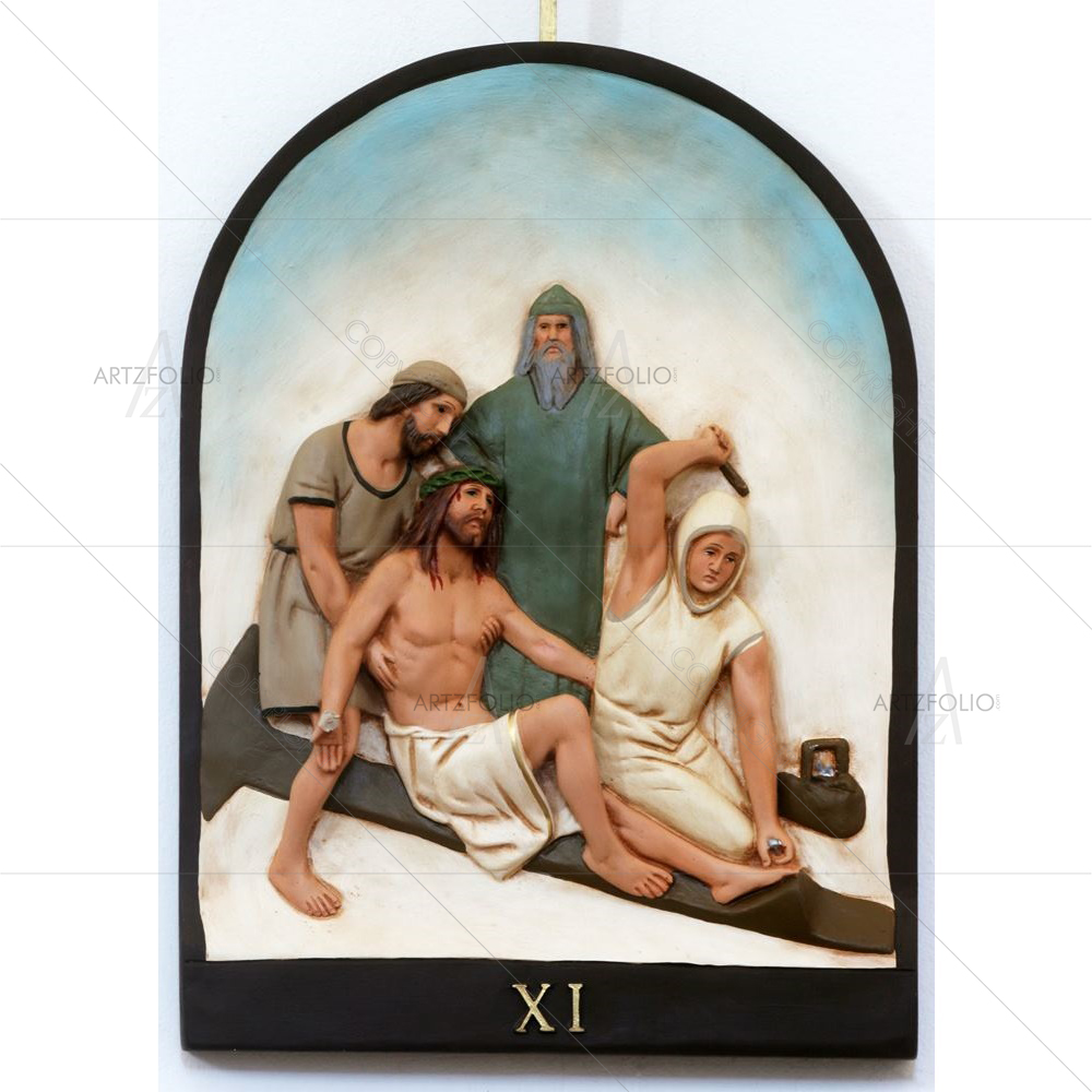 11th Stations of the Cross, Crucifixion Jesus Nailed to the Cross — custom-size art design 5017443