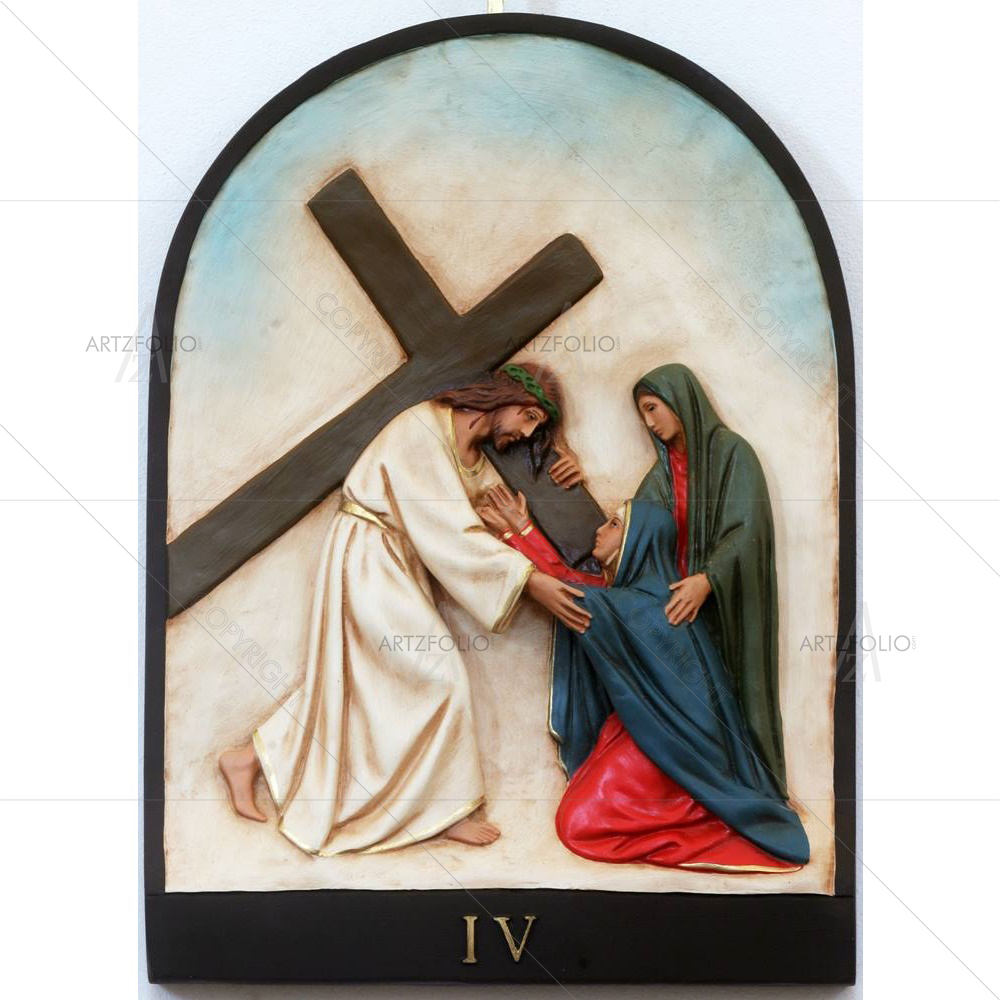 4th Stations of the Cross, Jesus Meets His Mother — Devotional custom art by ArtzFolio
